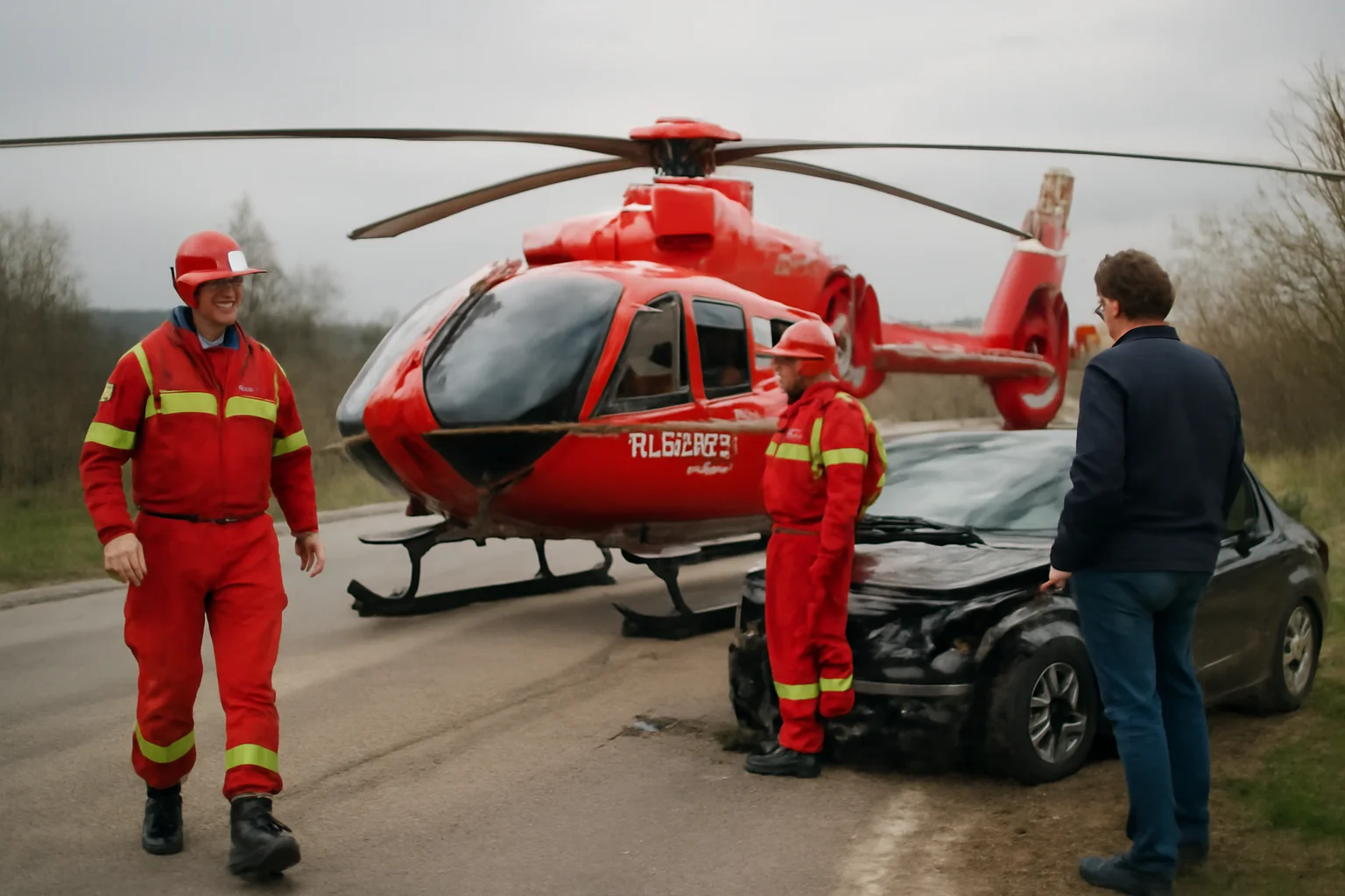 Accident grav la Albești-Paleologu, elicopter SMURD pe caz