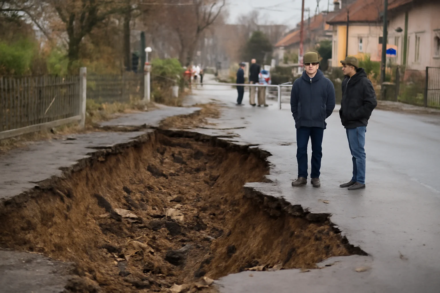 Alunecare de teren agravată la Câmpina, cu impact asupra traficului, monitorizată de autorități din Ploiești