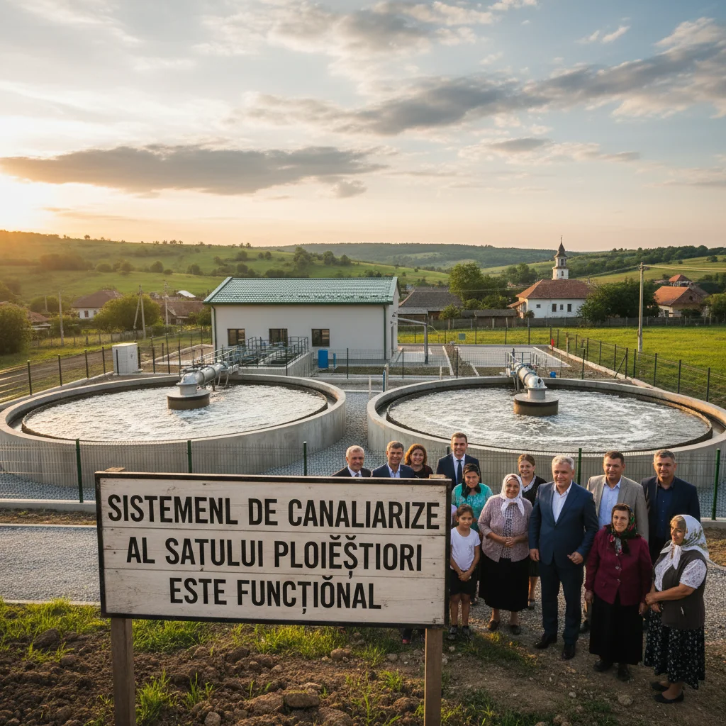 Canalizarea din satul Ploieștiori este acum complet funcțională