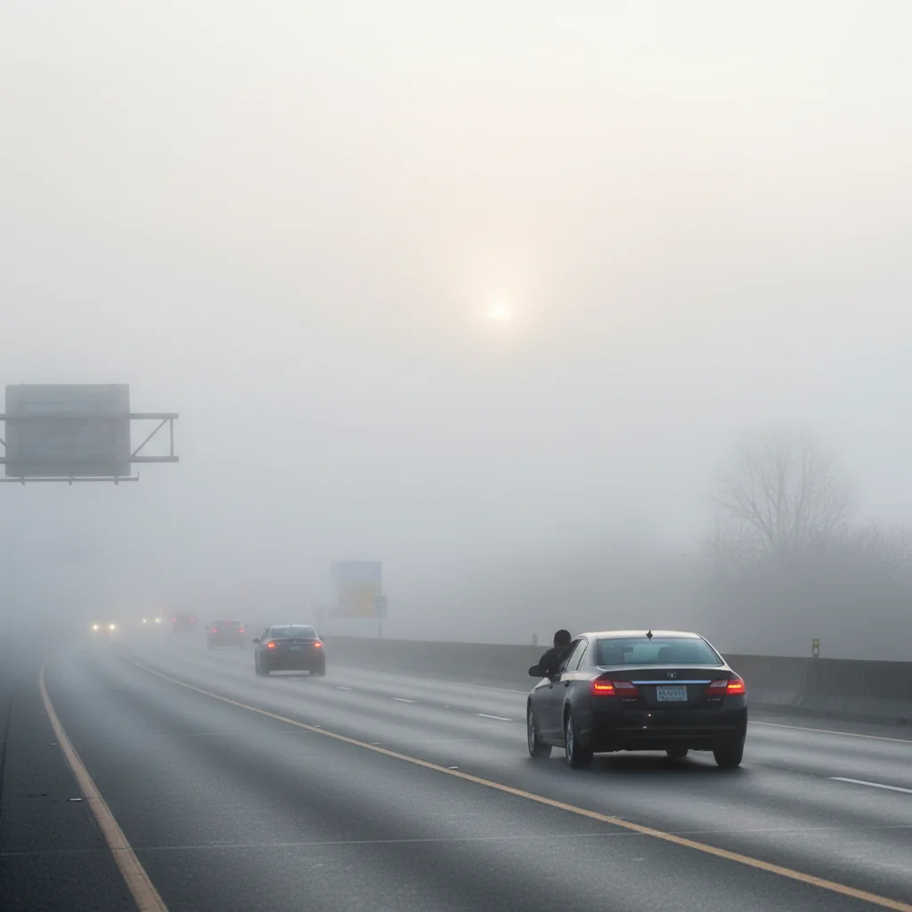 Ceață densă pe autostrăzile A3 și A7, circulație îngreunată spre Ploiești