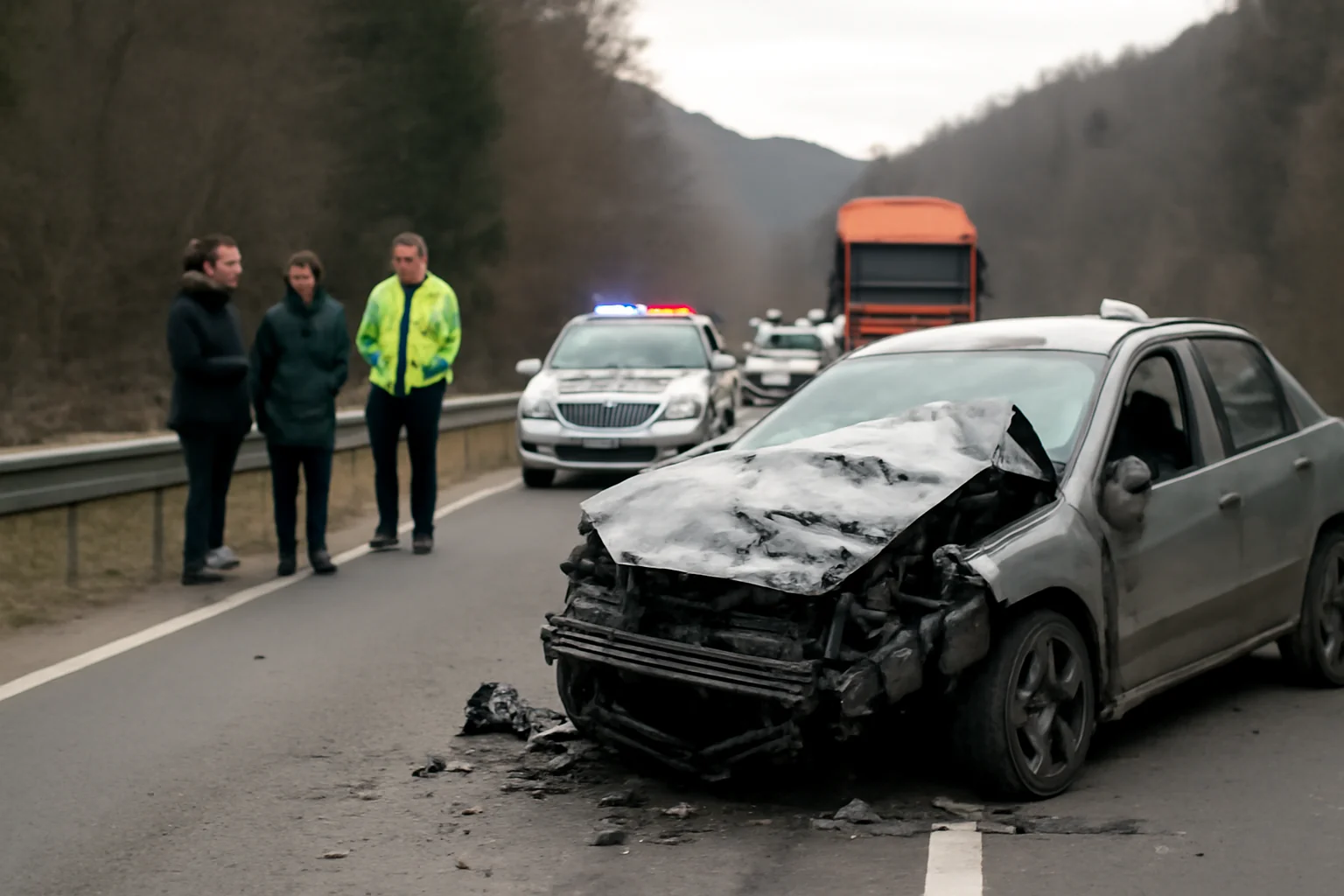 Circulație alternativă pe DN1 după un accident grav în zona Comarnic, pe ruta Ploiești–Brașov