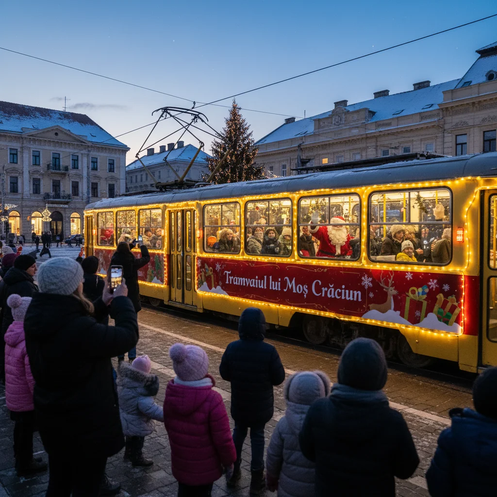 Data de început a circulației tramvaiului Moș Crăciun în Ploiești