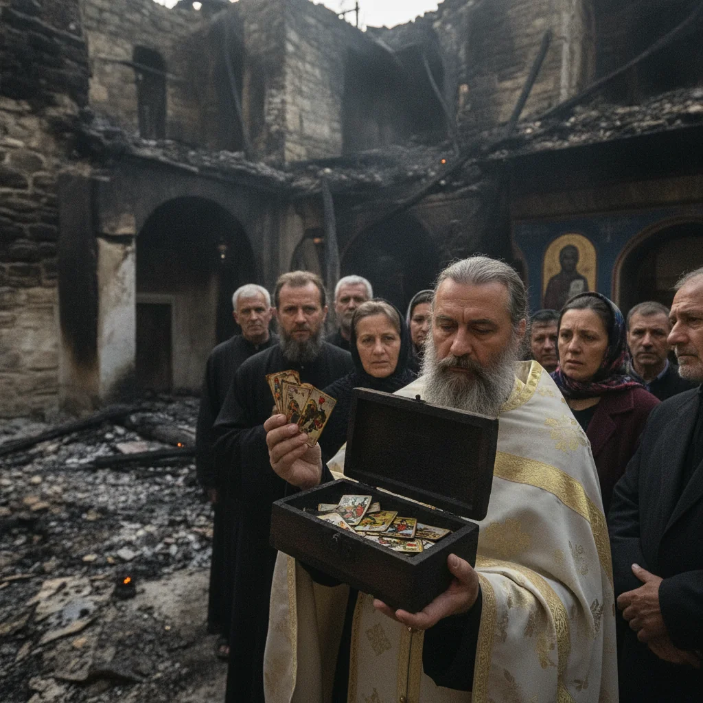 Incendiu la Mănăstirea Bisericani: Cărți de tarot găsite nearse