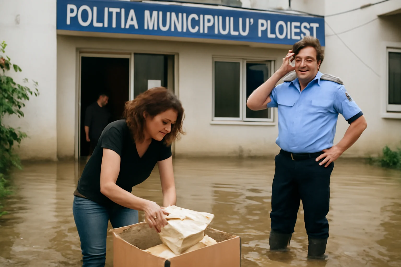 Inundație la Poliția Municipiului Ploiești: documente ale Biroului Rutier afectate de o defecțiune la instalație