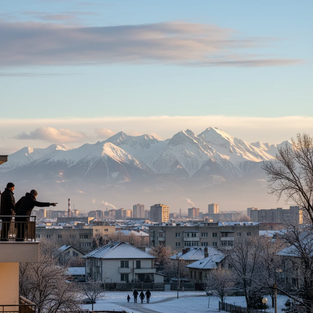 Munții Bucegi, vizibili clar din Ploiești în prima zi a anului 2026