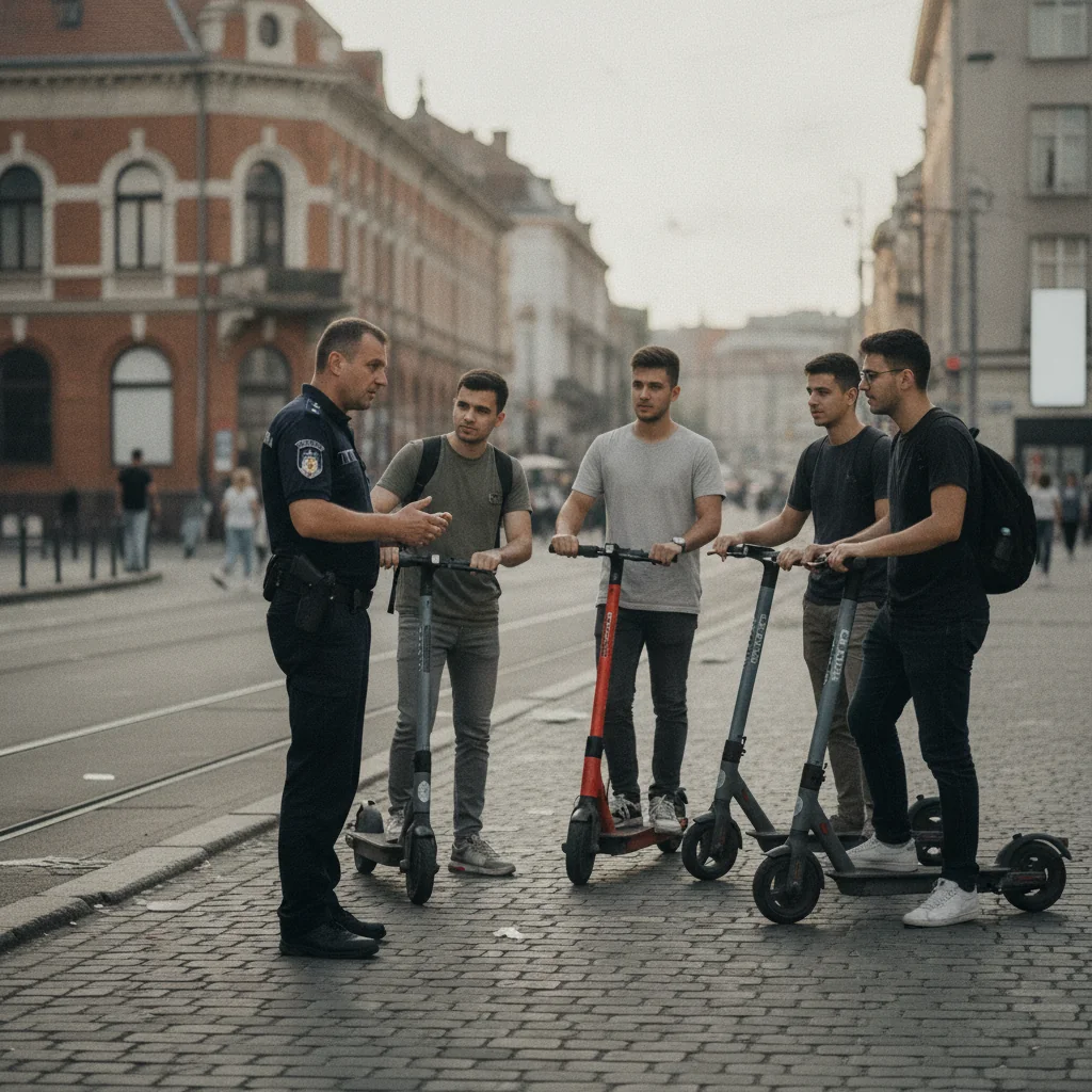 Ploiești: control al Poliției pentru conducătorii de trotinete electrice
