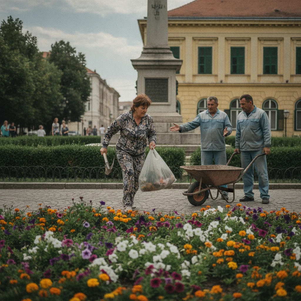 Ploiești: flori furate două nopți la rând din centrul orașului