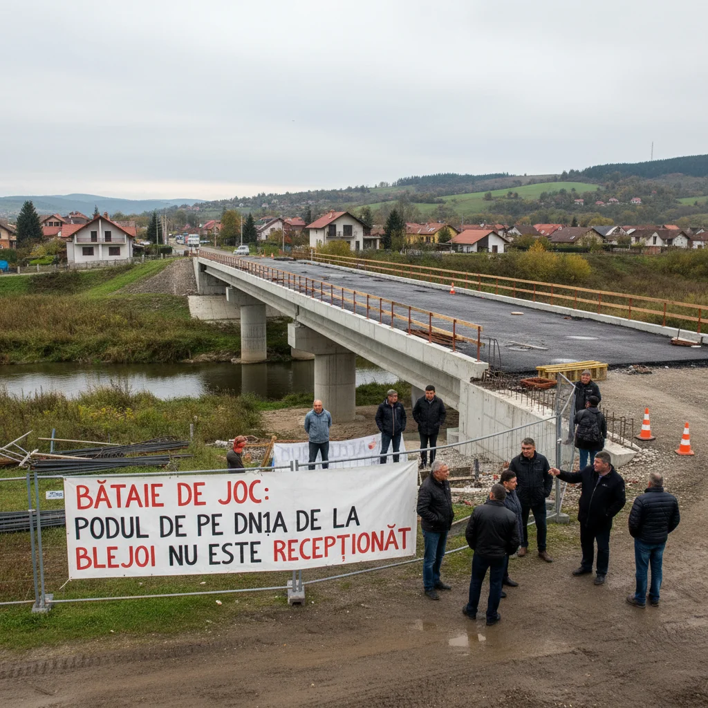 Podul de pe DN1A din Blejoi nu a fost recepționat nici până acum