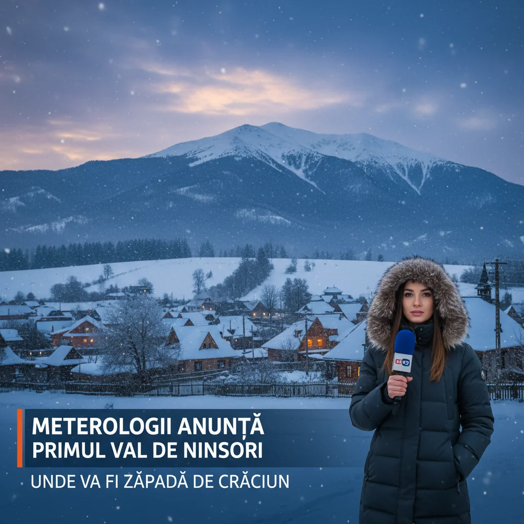 Primul val de ninsori și prognoza zăpezii de Crăciun pe regiuni