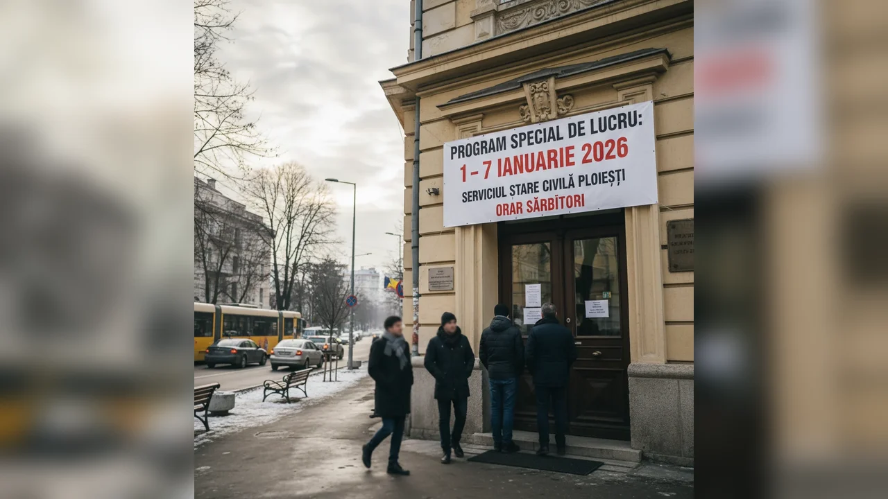 Program special la Stare Civilă Ploiești în perioada 1–7 ianuarie 2026