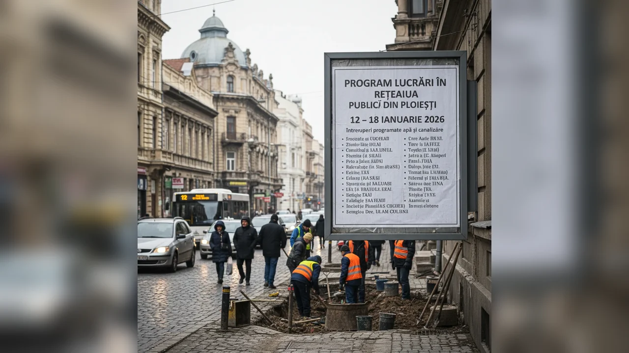 Programul lucrărilor la rețeaua publică din Ploiești, anunțat pentru perioada 12–18 ianuarie 2026
