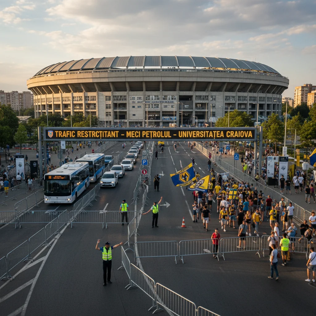 Restricții de trafic la Ploiești în zona stadionului Ilie Oană pe 19 ianuarie