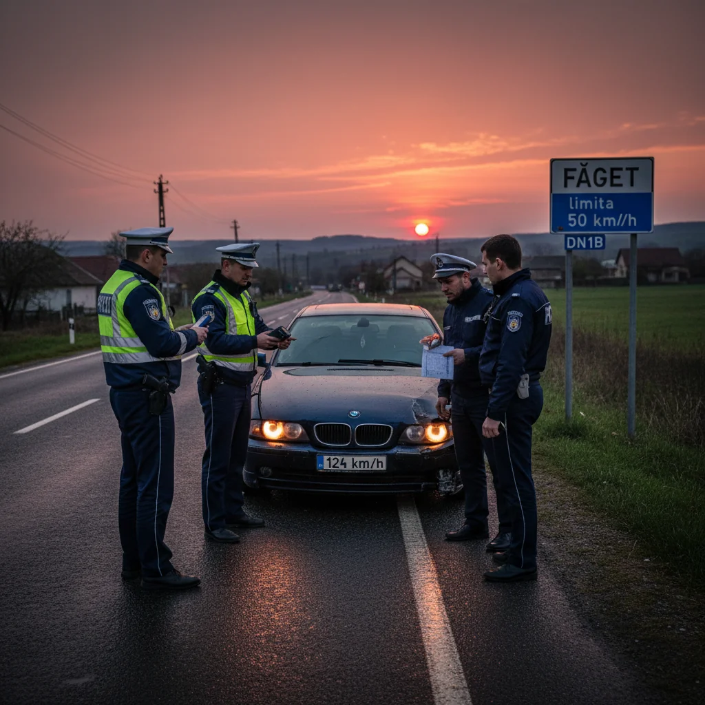 șofer beat și fără permis prins circulând cu 124 km/h în localitate