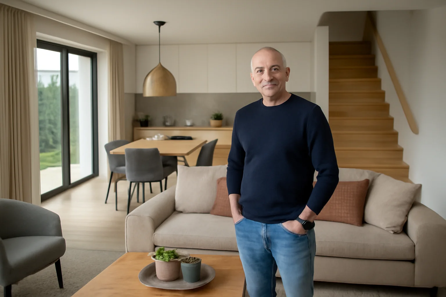 vilă pe două etaje, reamenajată total, o investiție de care este mândru